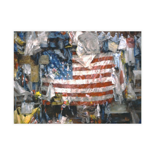 Gathering Around Old Glory Postcards | 9/11 Twin Towers, NYC, Tribute Postcard Bundle - Envelopes Included