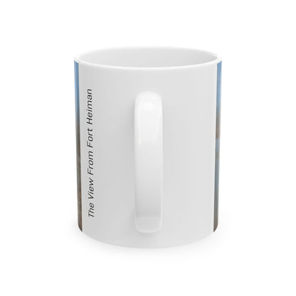 The View from Fort Heiman - Ceramic Mug with Fort Henry Civil War Design.