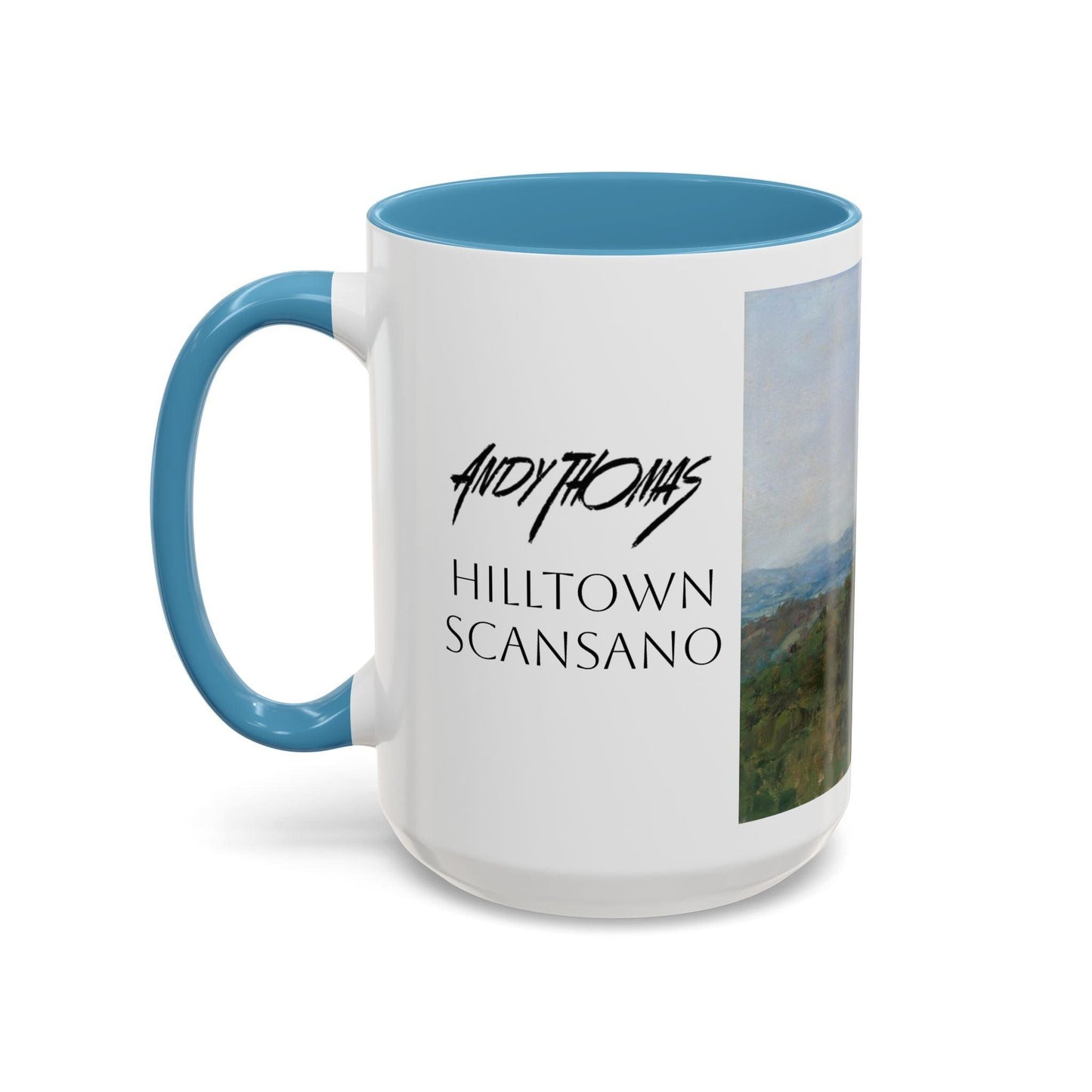 Hilltown Scansano - Elegant Accented Coffee Mug - 11oz & 15oz - Italian Landscapes - Andy Thomas Designs