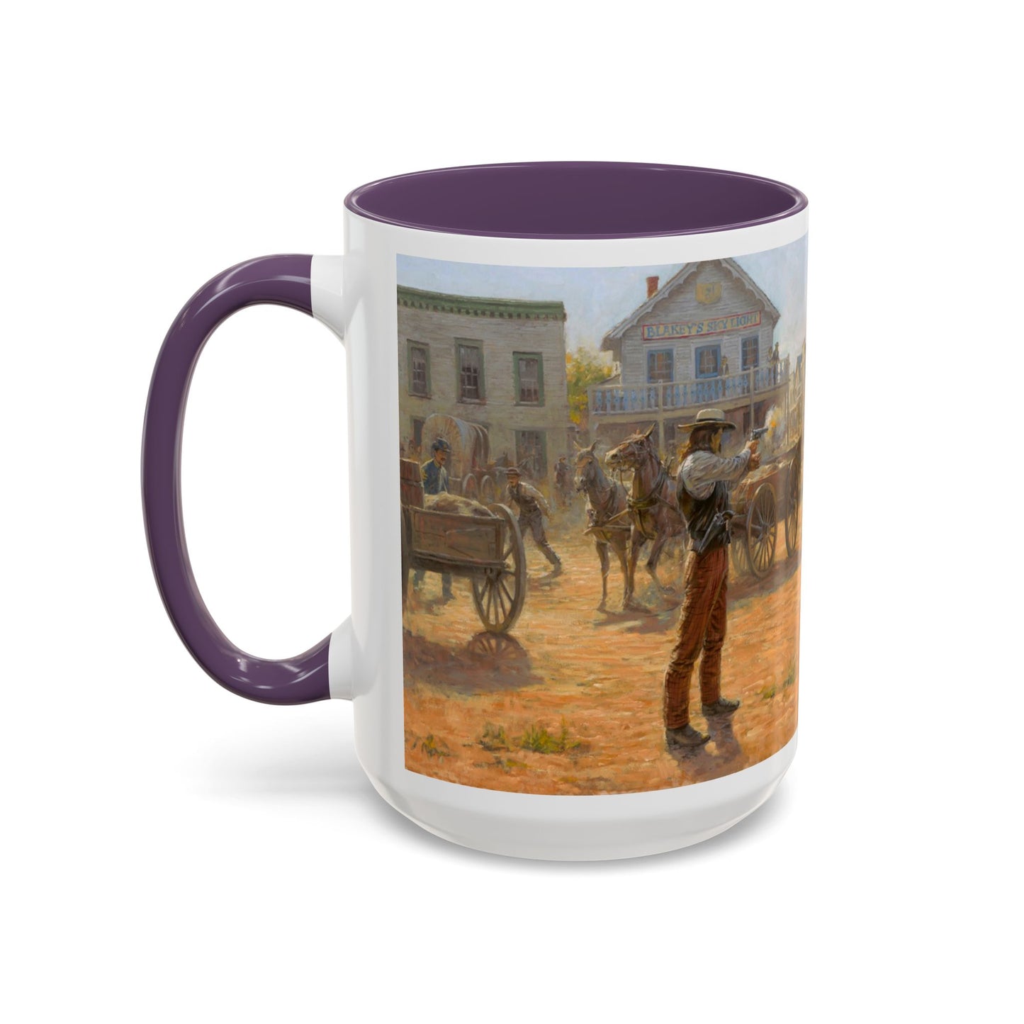 Wild Bill Hickok vs Dave Tutt | Rustic Western Accent Coffee Mug - Vintage Scene, Ideal Gift for Coffee Lovers