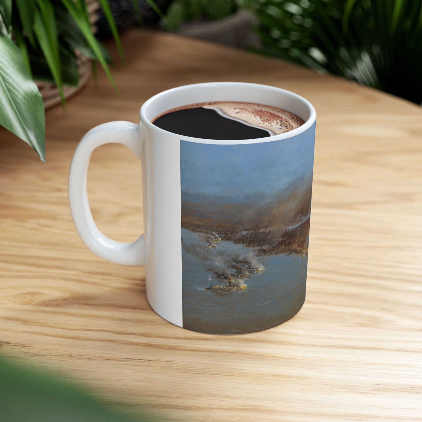 The View from Fort Heiman - Ceramic Mug with Fort Henry Civil War Design.