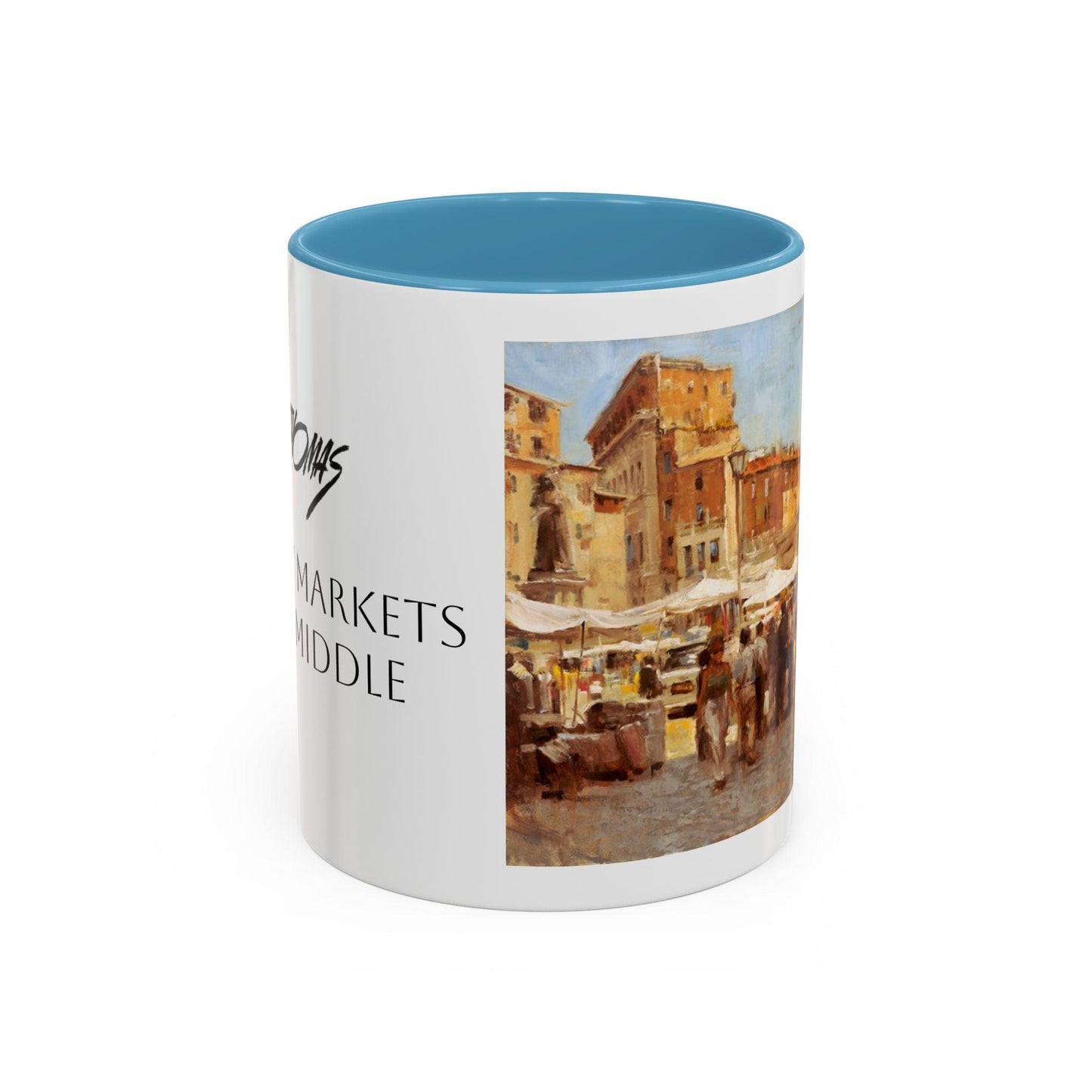 Tuscany Markets in the Middle - Elegant Accented Coffee Mug - 11oz & 15oz - Italian Landscapes - Andy Thomas Designs