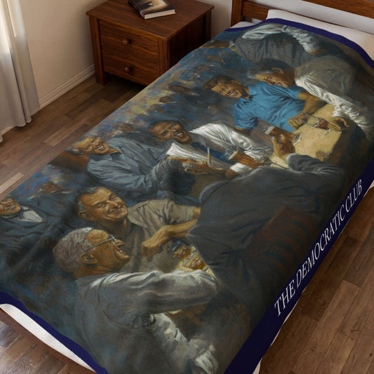 The Democratic Club Full View - Velveteen Plush Blanket
