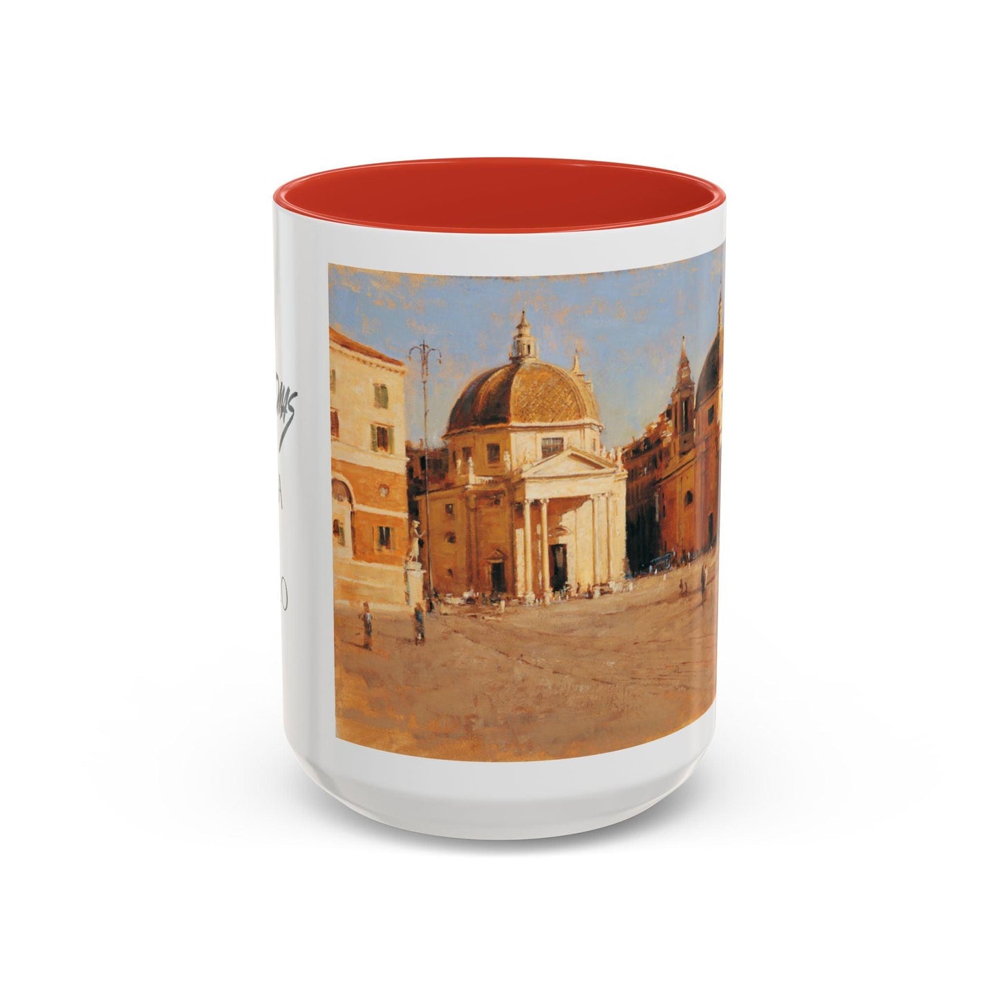 Piazza del Popolo - Elegant Accented Coffee Mug - 11oz & 15oz - Italian Landscapes - Andy Thomas Designs