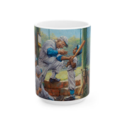 Watch the High Inside Pitch | Boys Baseball Team | Coaching | Ceramic Mug — Coffee Cup (11oz/15oz)