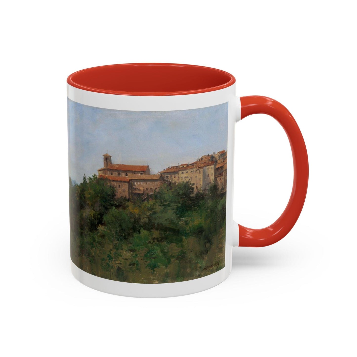 Hilltown Scansano - Elegant Accented Coffee Mug - 11oz & 15oz - Italian Landscapes - Andy Thomas Designs