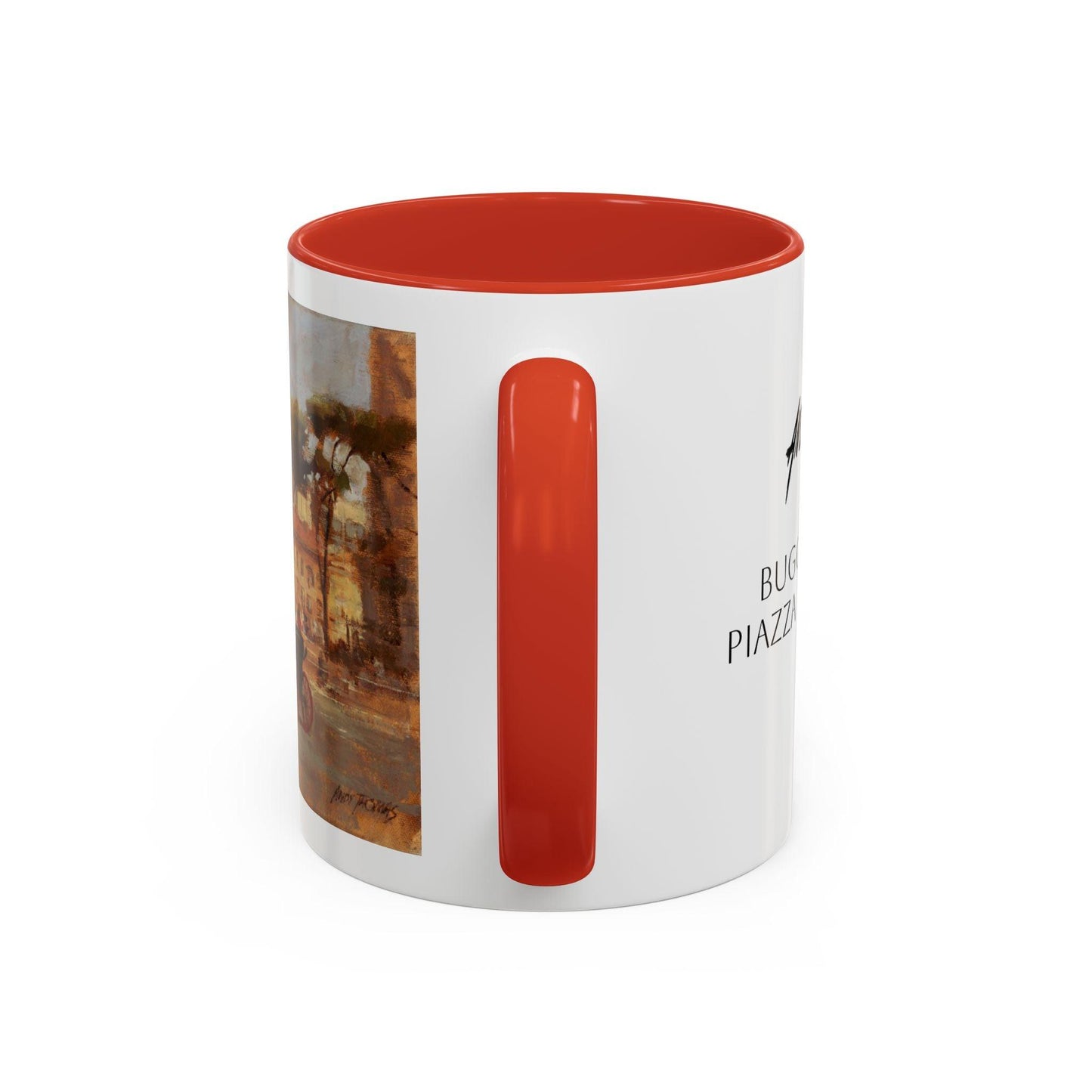 Buggy Ride at Piazza del Popolo - Elegant Accented Coffee Mug - 11oz & 15oz - Italian Landscapes - Andy Thomas Designs