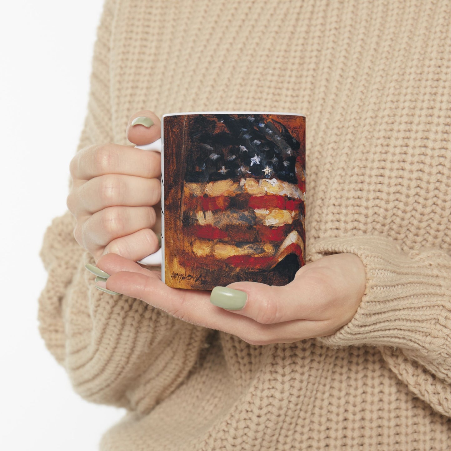 Old Glory - Ceramic Mug with Scenic Design, Cozy Gift for Nature Lovers, Coffee Cup for Home or Office, Ideal for Birthdays or Holidays, [...]