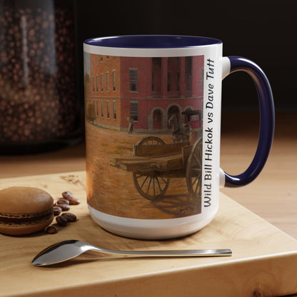 Wild Bill Hickok vs Dave Tutt | Rustic Western Accent Coffee Mug - Vintage Scene, Ideal Gift for Coffee Lovers