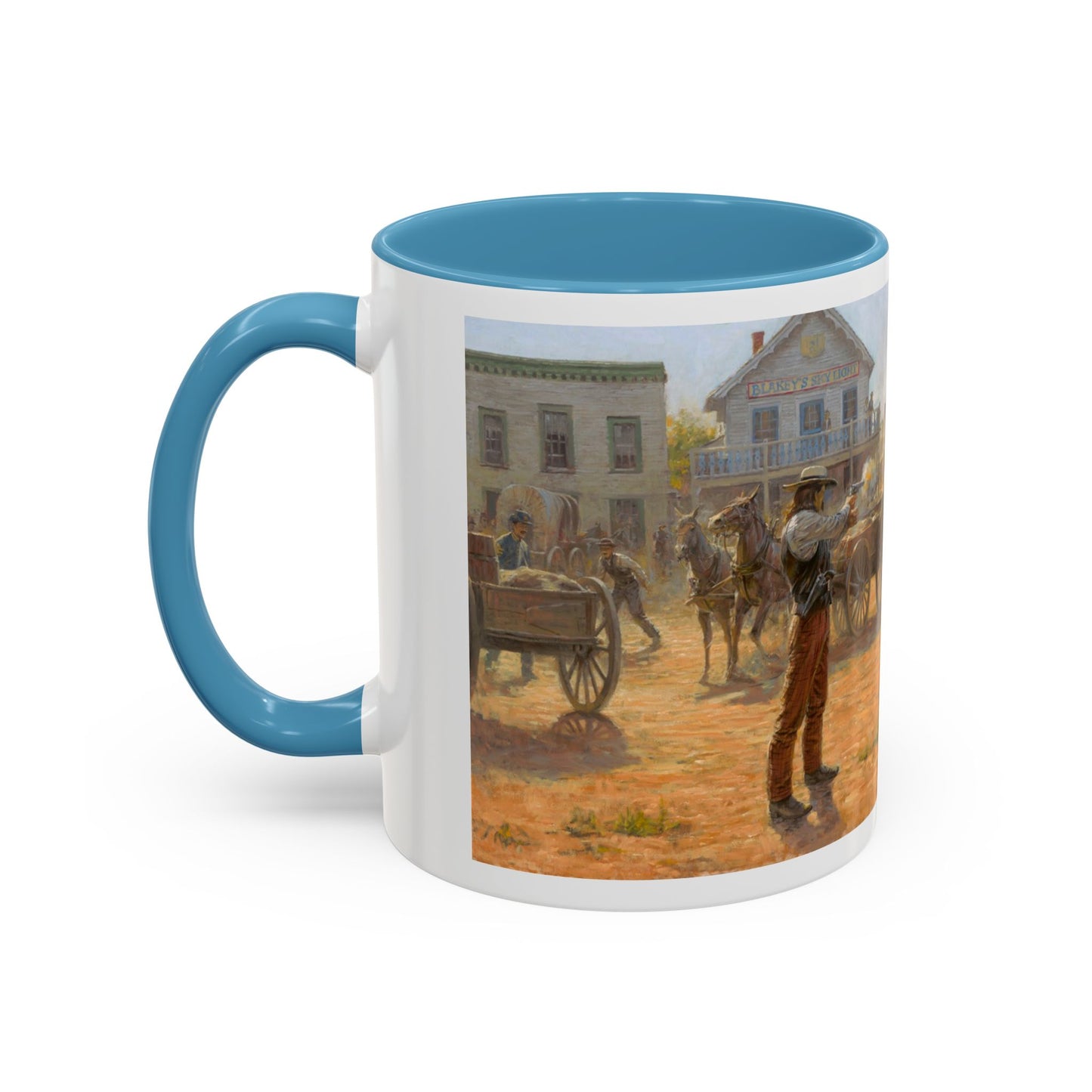 Wild Bill Hickok vs Dave Tutt | Rustic Western Accent Coffee Mug - Vintage Scene, Ideal Gift for Coffee Lovers