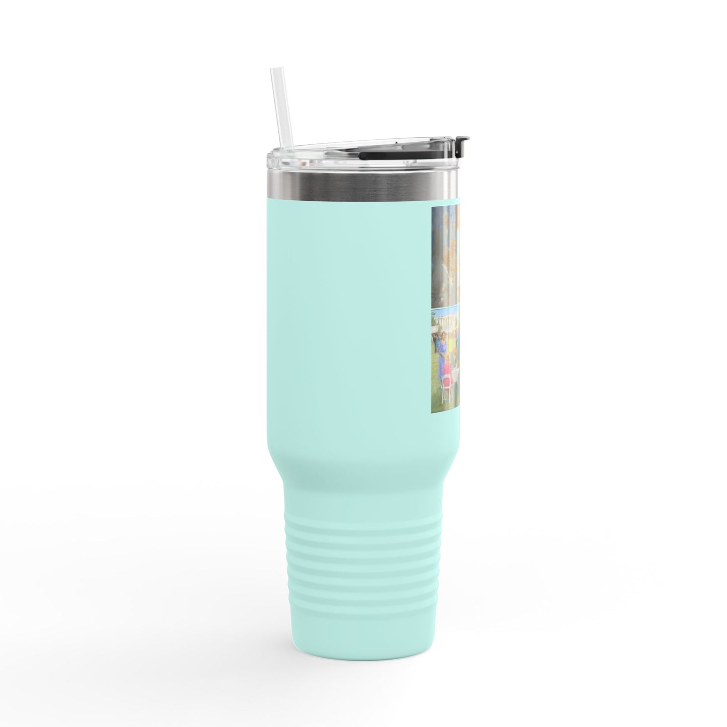 Images: The Democratic Club & The Democratic Party on Insulated Travel Mug with Inspirational Art | 40oz Democrat Presidents Duo