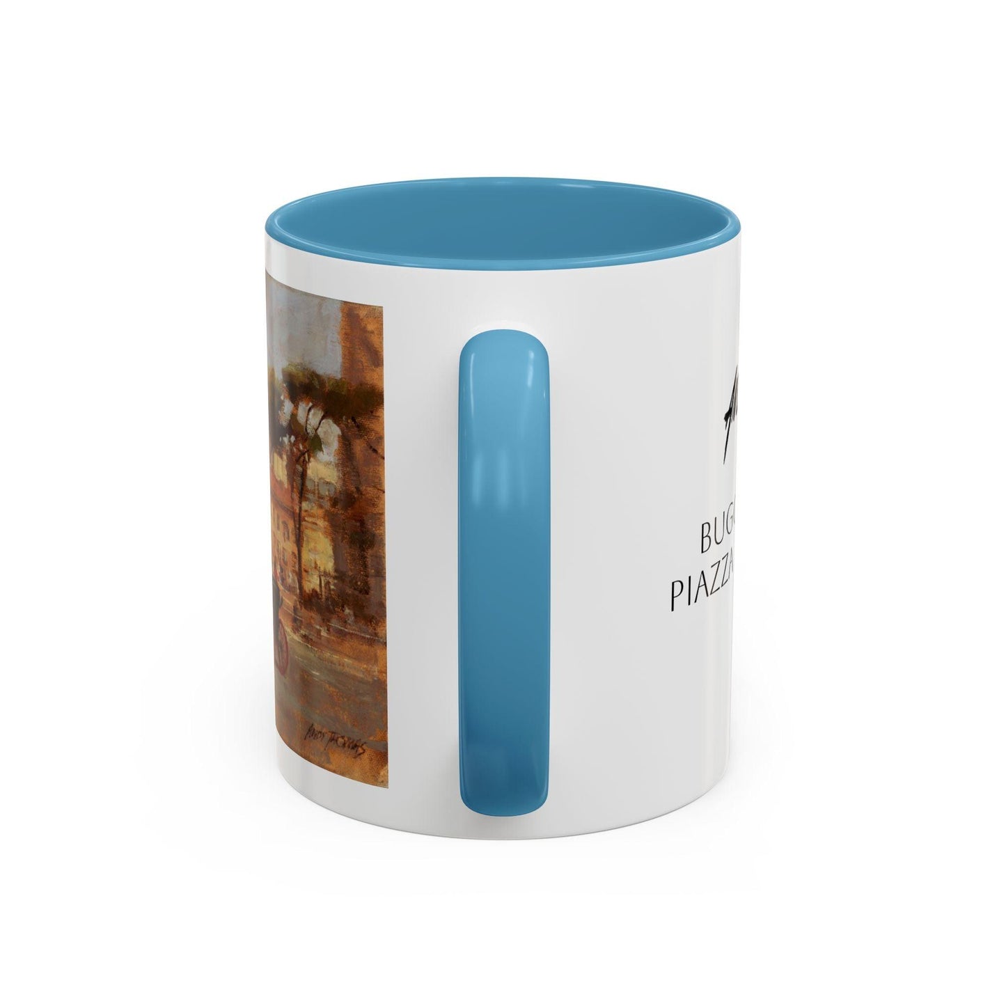 Buggy Ride at Piazza del Popolo - Elegant Accented Coffee Mug - 11oz & 15oz - Italian Landscapes - Andy Thomas Designs