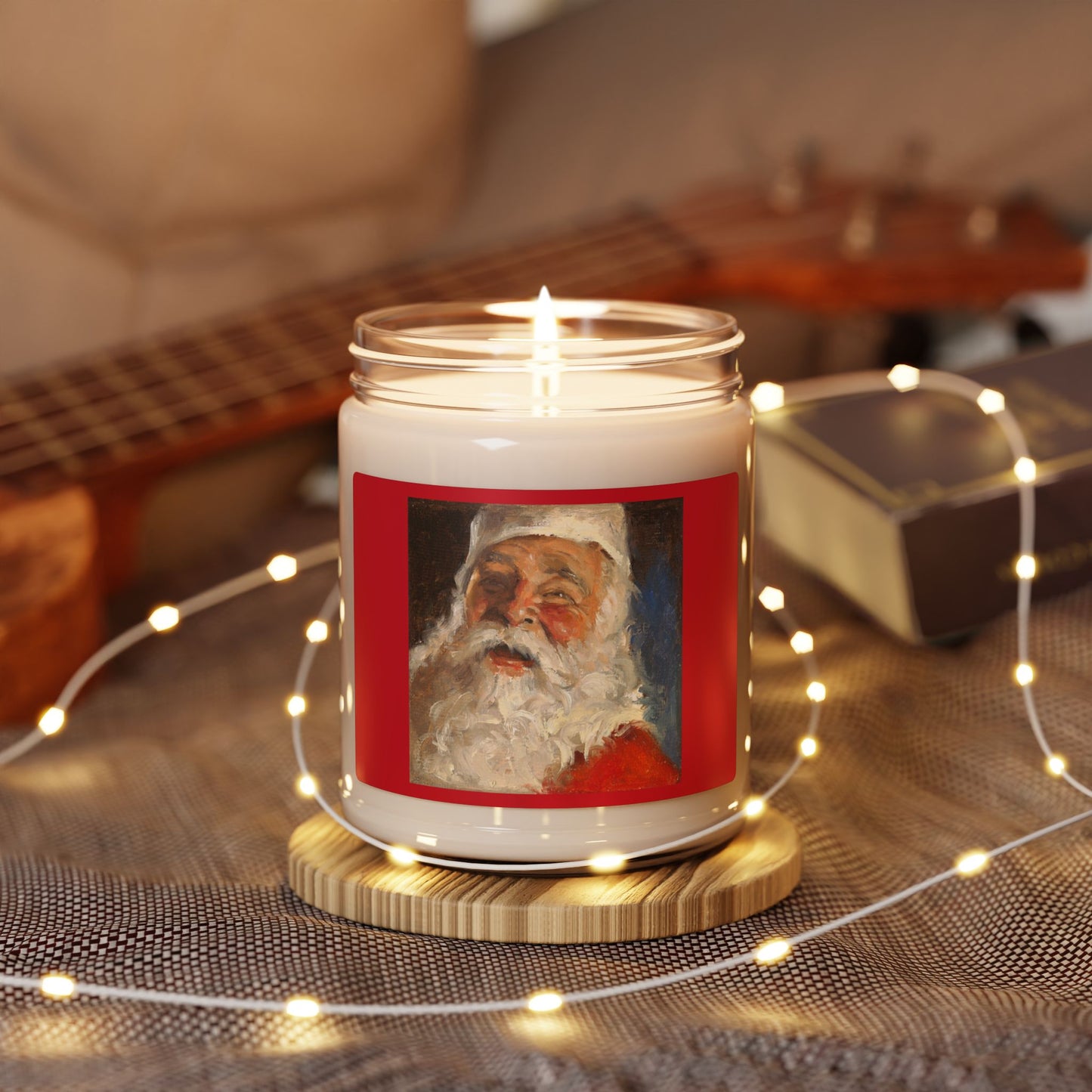 Santa Claus Scented Soy Candle, Holiday Gift Candle, Christmas Decor, Festive Aromatherapy, Cozy Home Fragrance