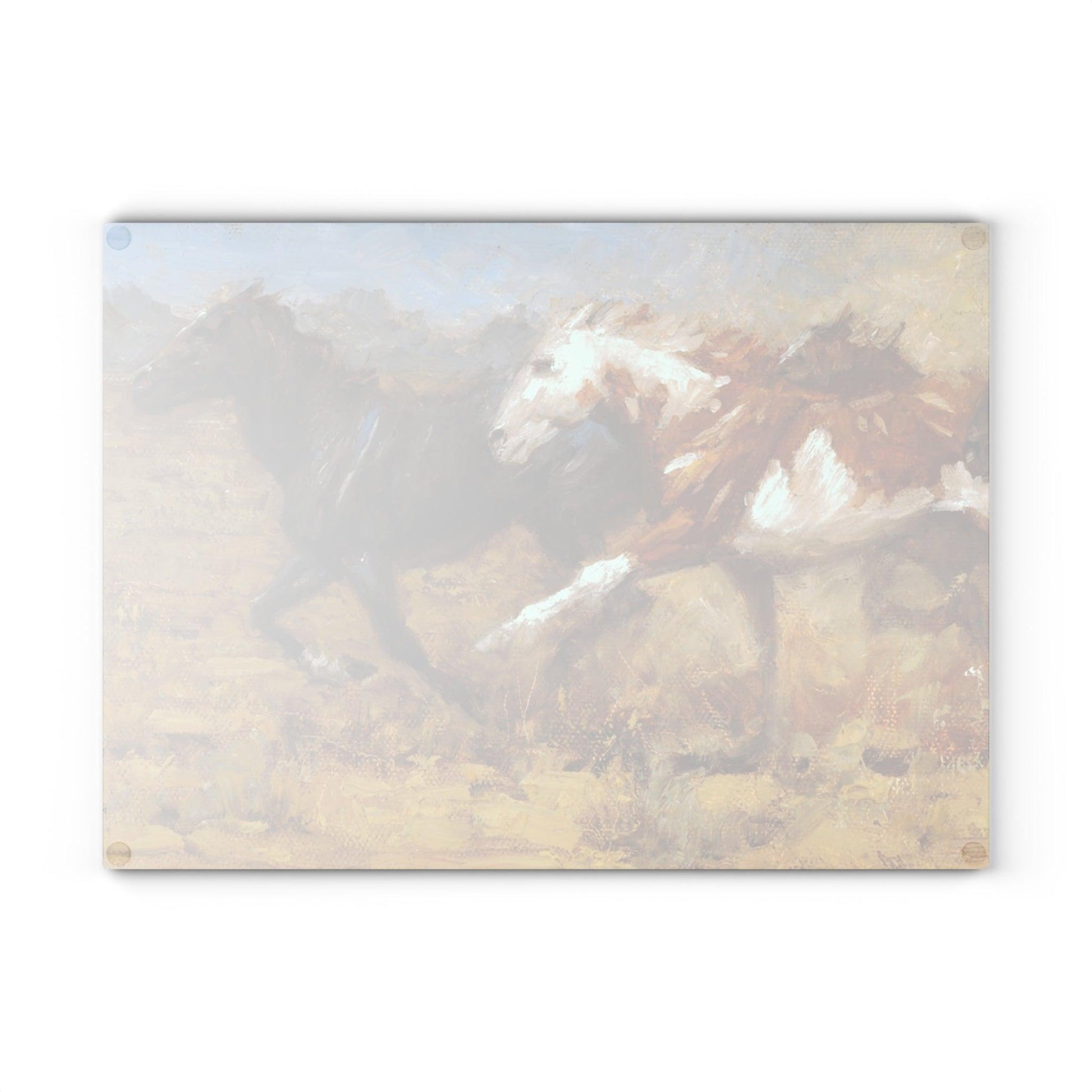 Freedom - Wild Horse Glass Cutting Board | Rustic Kitchen Decor | Unique Gift for Horse Lovers - Andy Thomas Designs