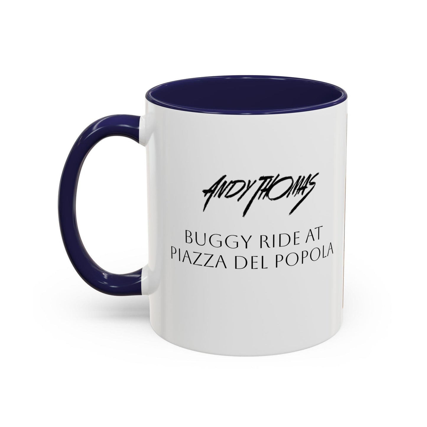 Buggy Ride at Piazza del Popolo - Elegant Accented Coffee Mug - 11oz & 15oz - Italian Landscapes - Andy Thomas Designs