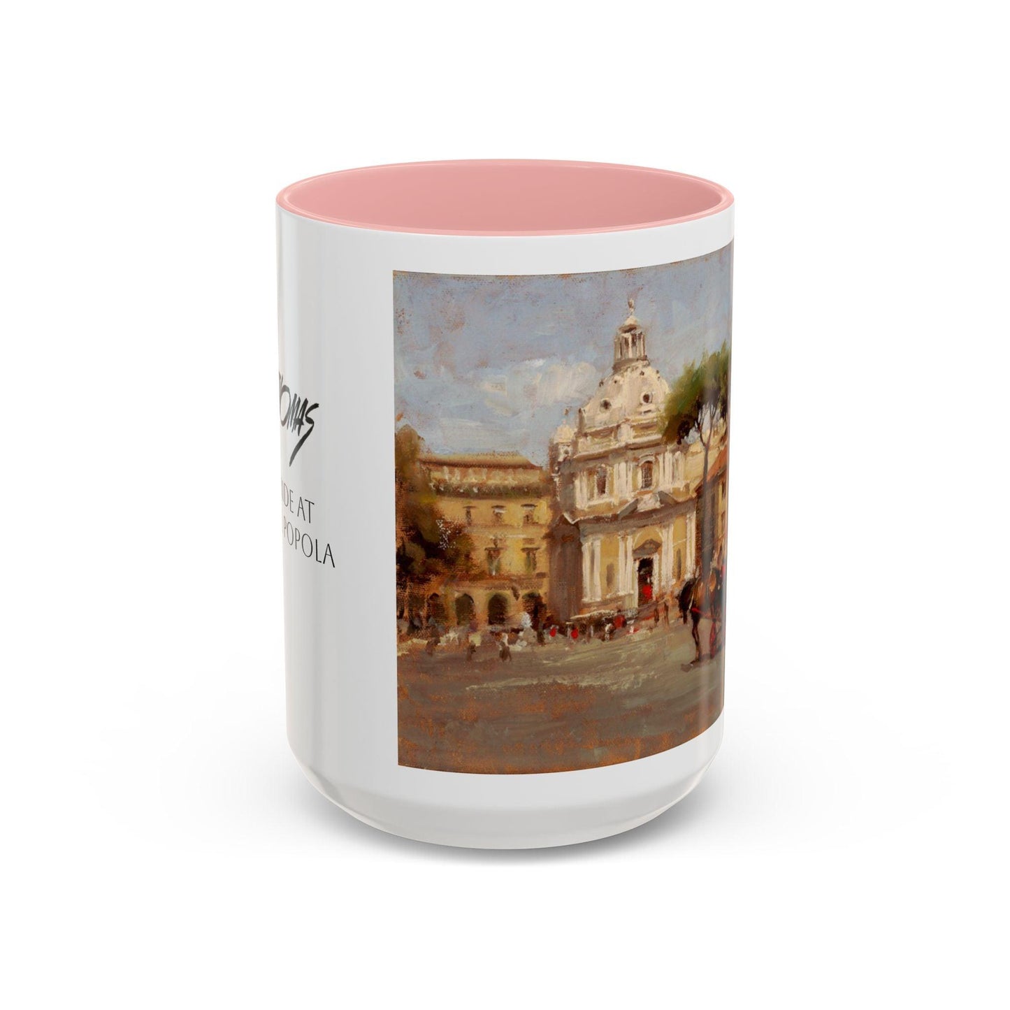 Buggy Ride at Piazza del Popolo - Elegant Accented Coffee Mug - 11oz & 15oz - Italian Landscapes - Andy Thomas Designs