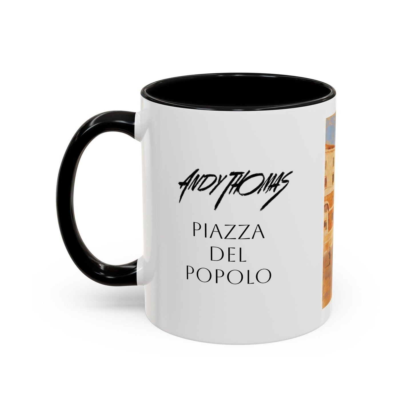 Piazza del Popolo - Elegant Accented Coffee Mug - 11oz & 15oz - Italian Landscapes - Andy Thomas Designs