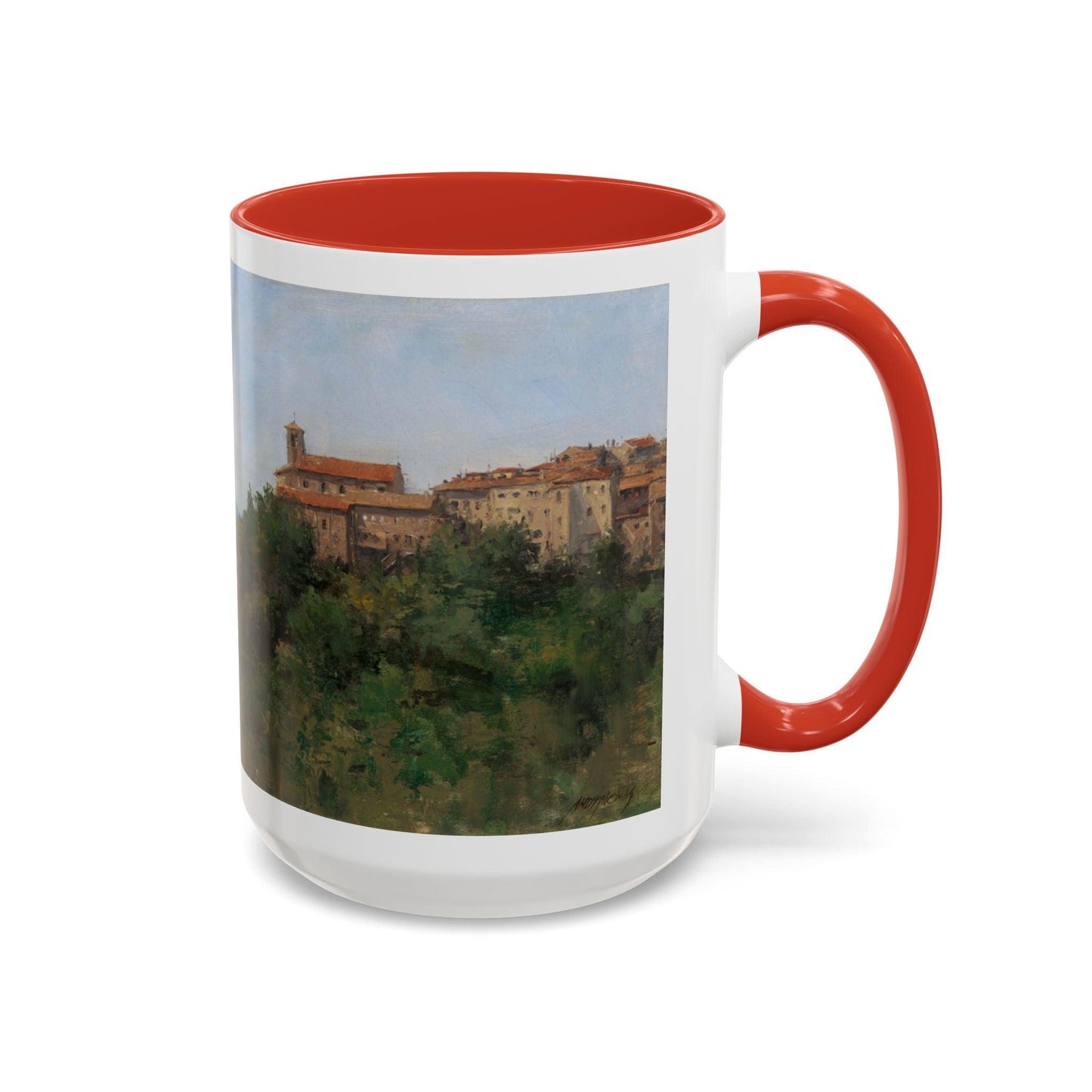 Hilltown Scansano - Elegant Accented Coffee Mug - 11oz & 15oz - Italian Landscapes - Andy Thomas Designs