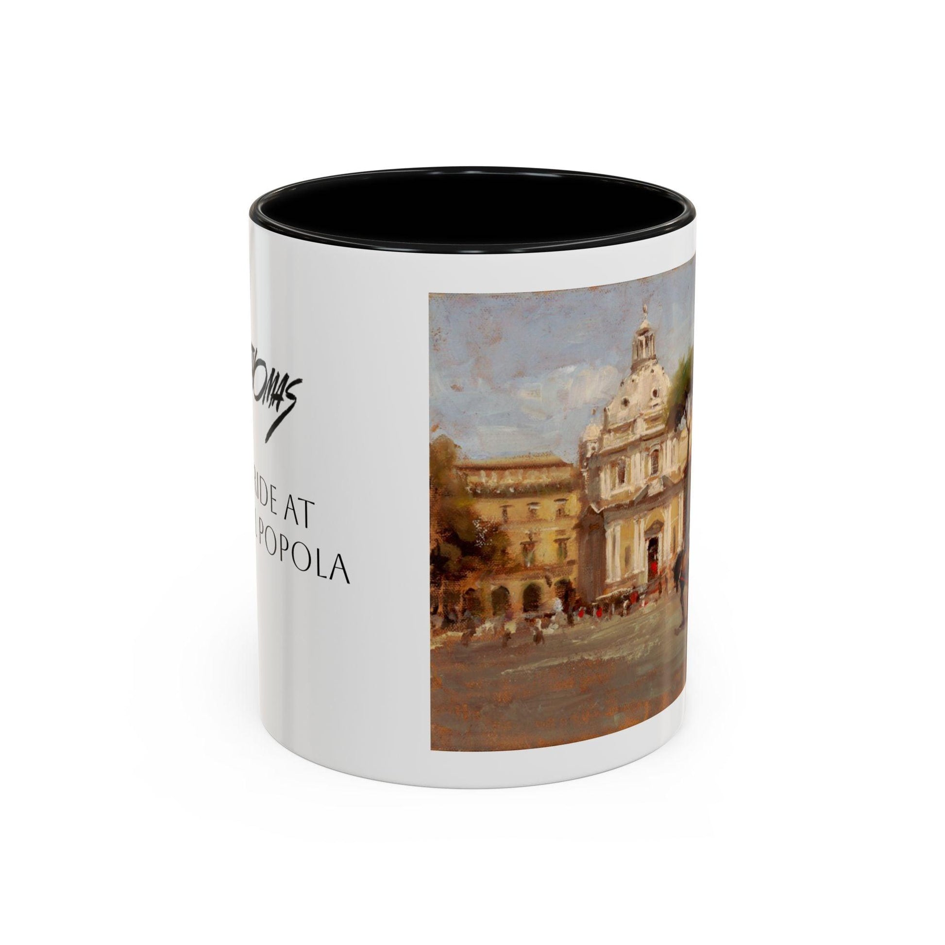 Buggy Ride at Piazza del Popolo - Elegant Accented Coffee Mug - 11oz & 15oz - Italian Landscapes - Andy Thomas Designs