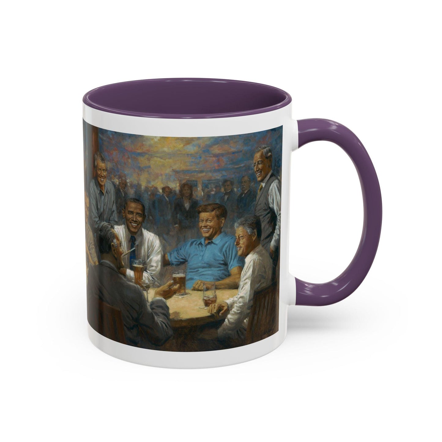 The Dem. Club Coffee Mug - 11oz & 15oz - Past Presidents Social Club with Obama Artwork - Andy Thomas Designs