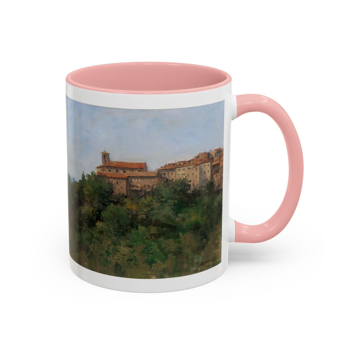 Hilltown Scansano - Elegant Accented Coffee Mug - 11oz & 15oz - Italian Landscapes - Andy Thomas Designs