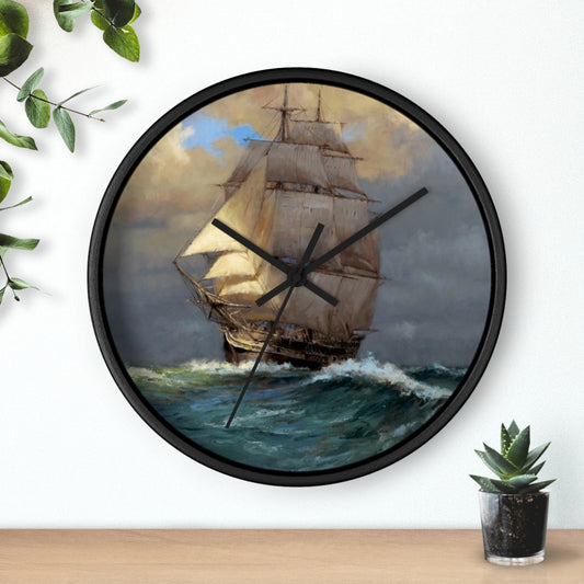 Nautical Sailing Ship Wall Clock - Vintage Maritime Decor for Home & Office