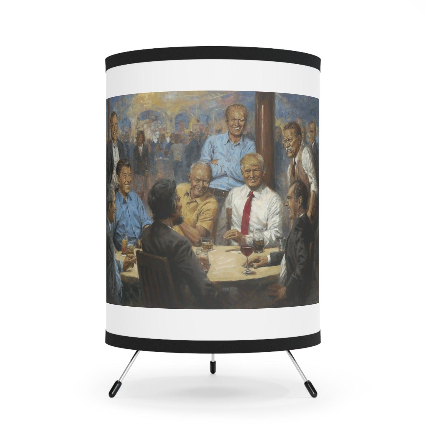 The Repub. Club - US Presidents Art on Table Tripod Lamp with Artistic Shade - Andy Thomas Designs