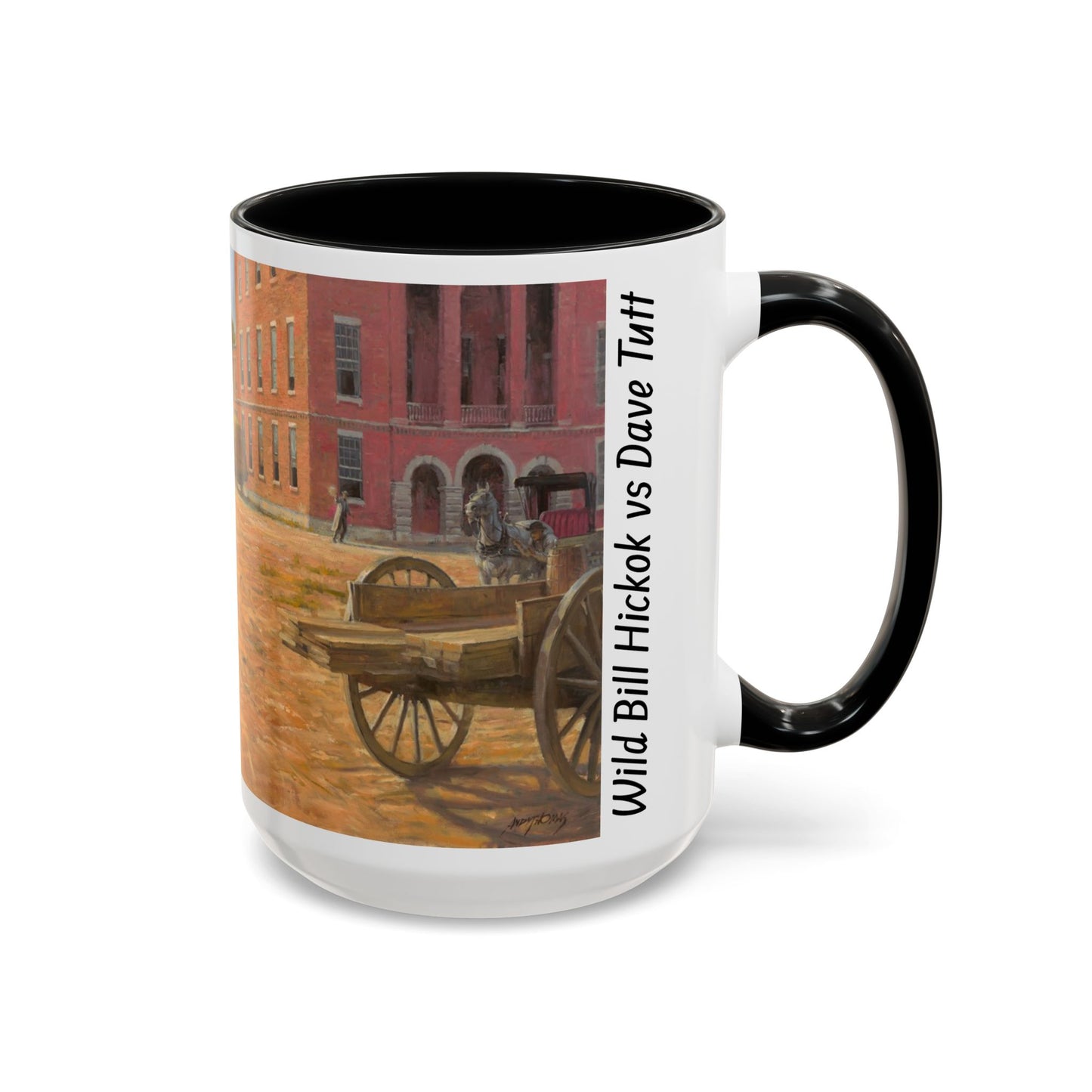 Wild Bill Hickok vs Dave Tutt | Rustic Western Accent Coffee Mug - Vintage Scene, Ideal Gift for Coffee Lovers