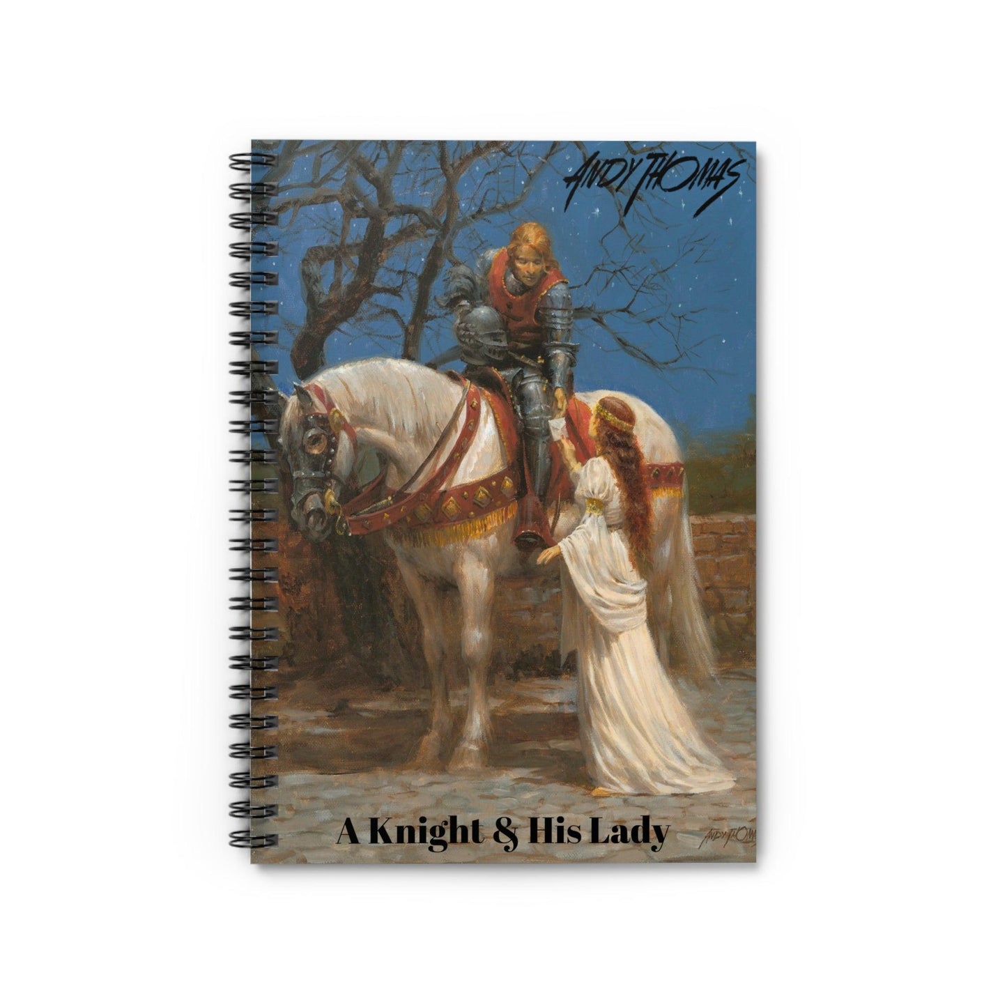 A Knight & His Lady - Spiral Notebook - Ruled Line - Andy Thomas Designs