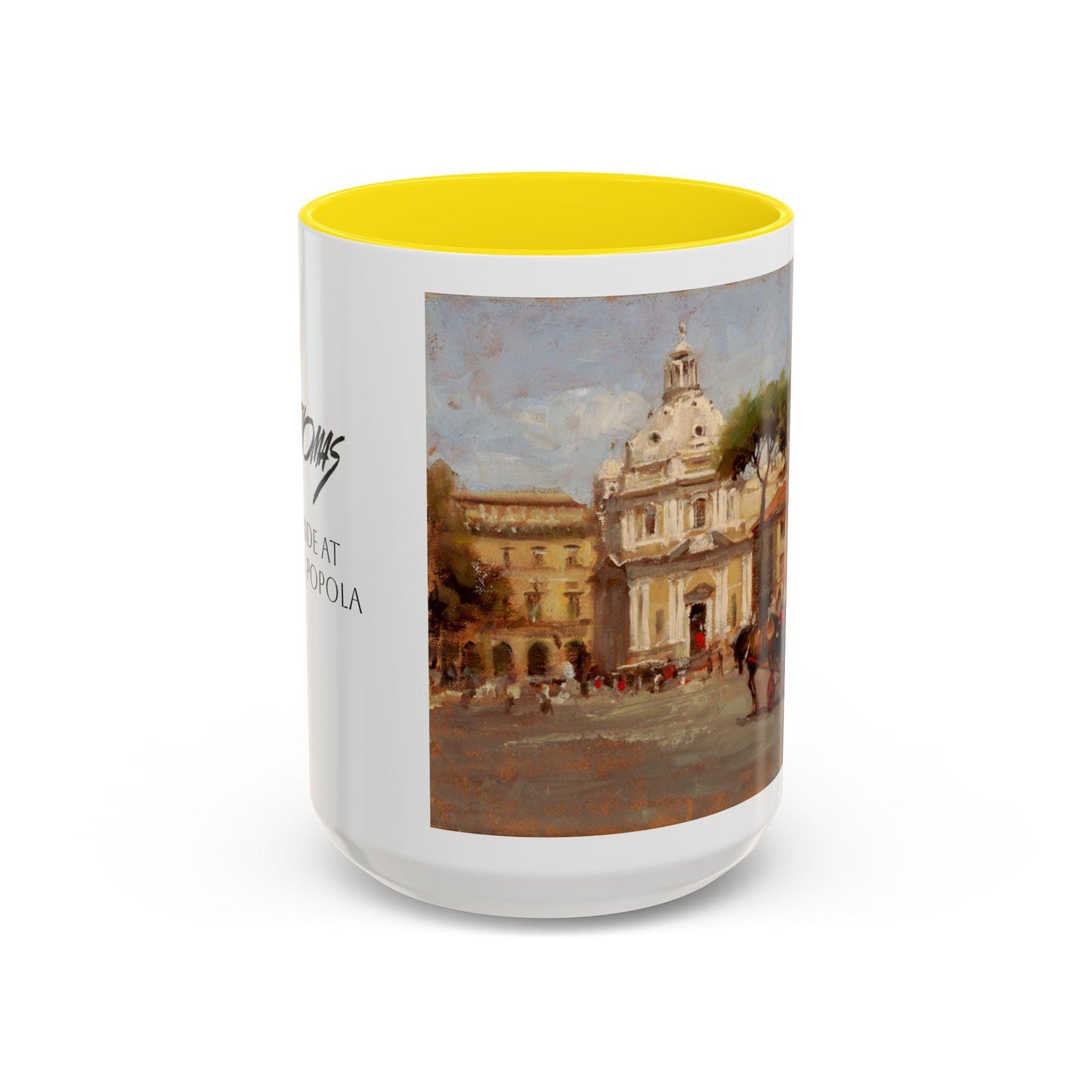 Buggy Ride at Piazza del Popolo - Elegant Accented Coffee Mug - 11oz & 15oz - Italian Landscapes - Andy Thomas Designs