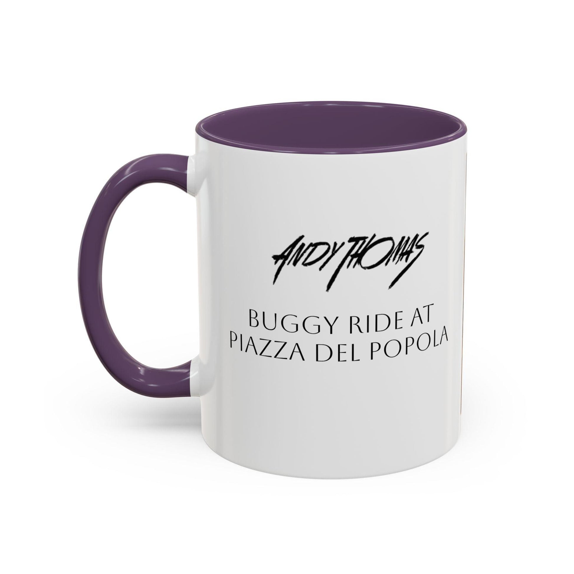 Buggy Ride at Piazza del Popolo - Elegant Accented Coffee Mug - 11oz & 15oz - Italian Landscapes - Andy Thomas Designs