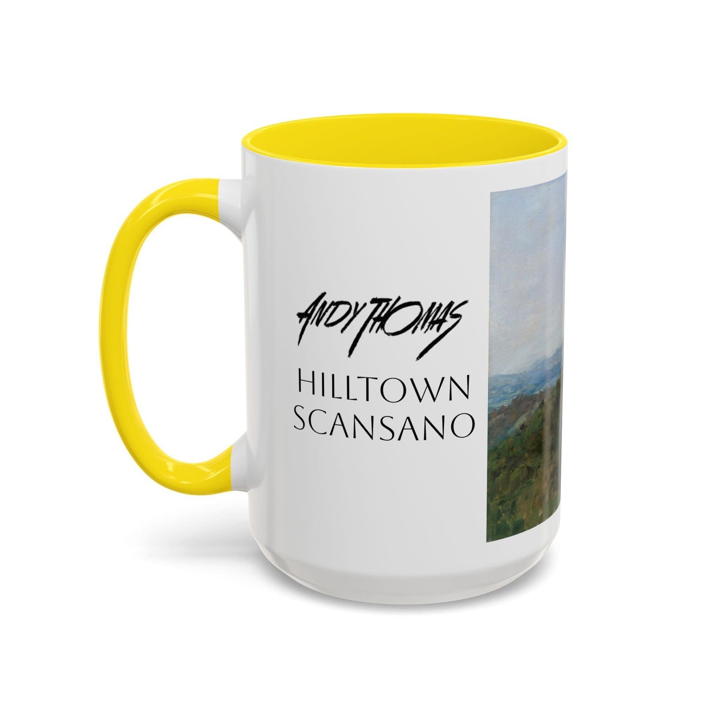 Hilltown Scansano - Elegant Accented Coffee Mug - 11oz & 15oz - Italian Landscapes - Andy Thomas Designs