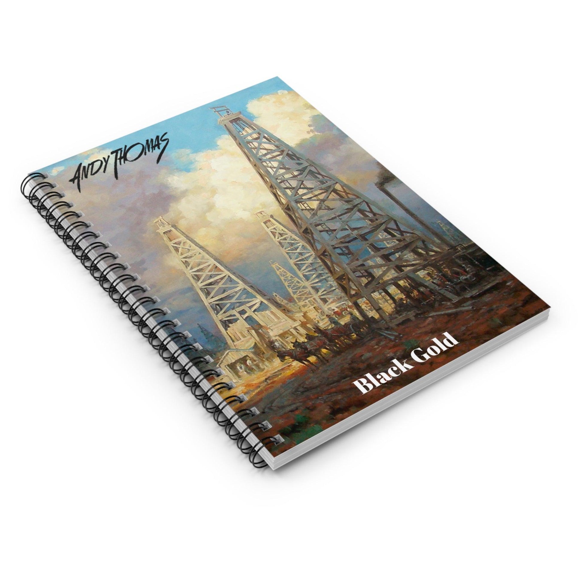 Black Gold - Spiral Notebook - Ruled Line - Andy Thomas Designs