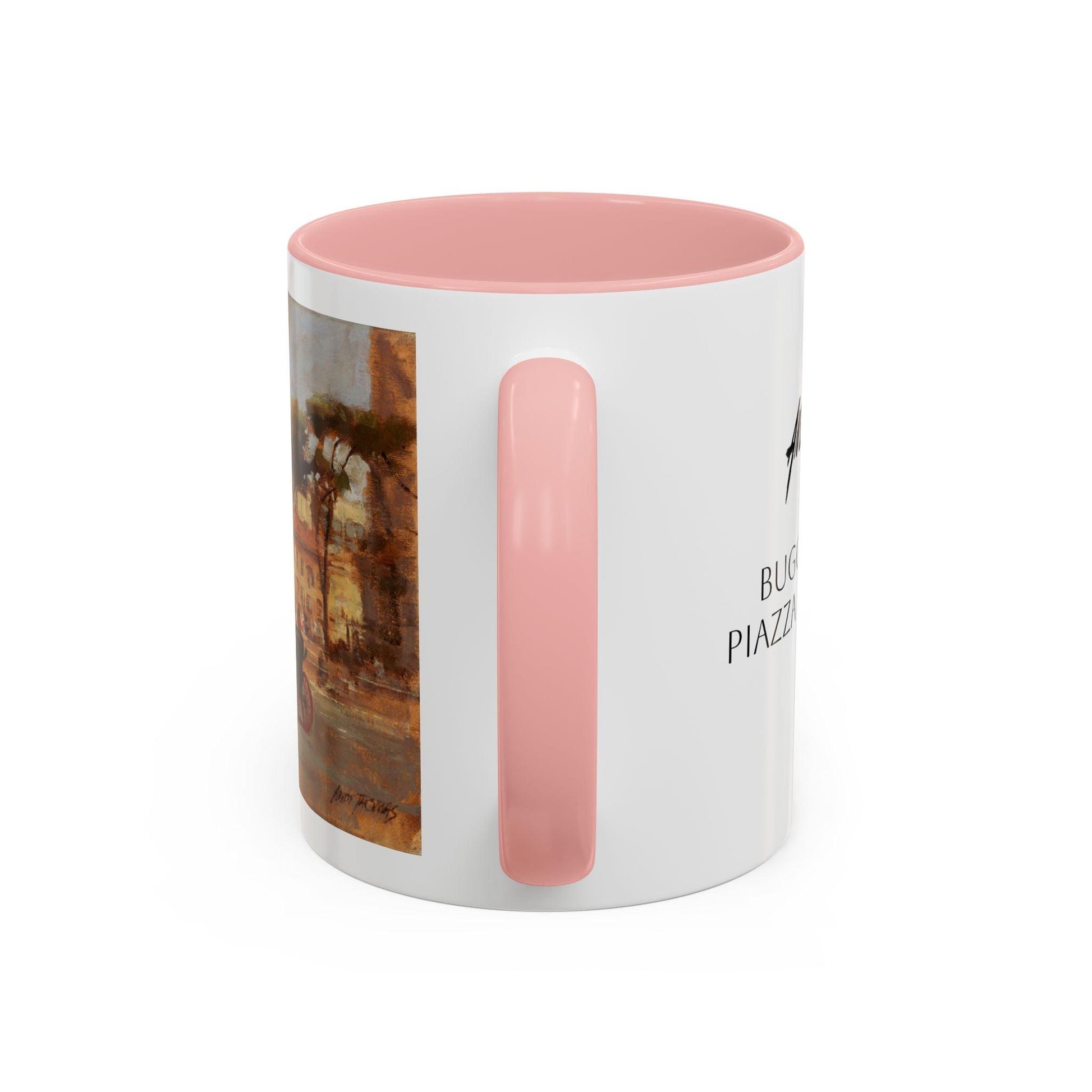 Buggy Ride at Piazza del Popolo - Elegant Accented Coffee Mug - 11oz & 15oz - Italian Landscapes - Andy Thomas Designs