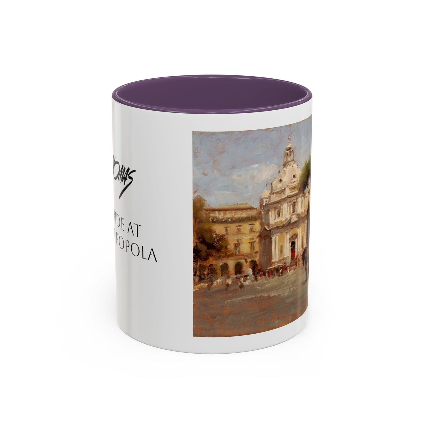 Buggy Ride at Piazza del Popolo - Elegant Accented Coffee Mug - 11oz & 15oz - Italian Landscapes - Andy Thomas Designs