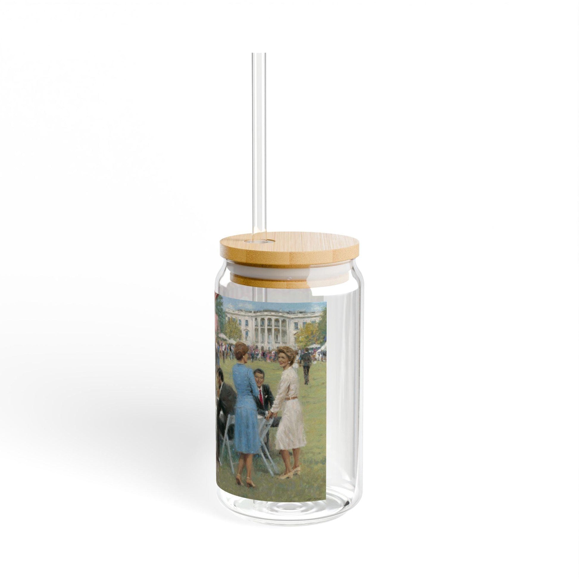 The Republican Party | Artistic 16oz Sipper Glass with Eco-Friendly Bamboo Lid - Andy Thomas Designs