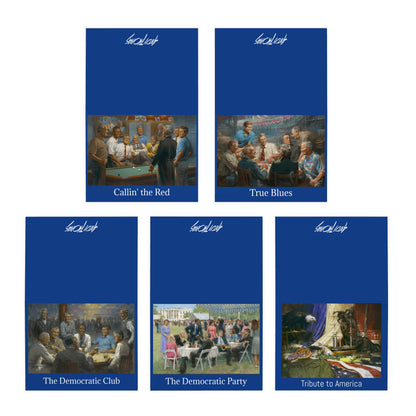 Greeting Cards Set: 5pc Democratic Presidents Multi-Design - Artistic Tribute to American Heritage