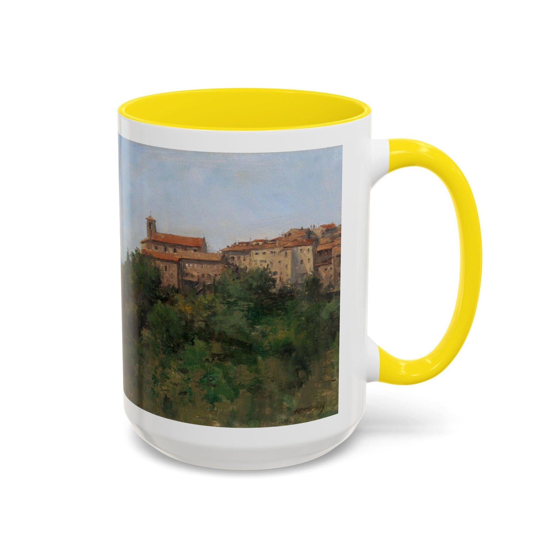 Hilltown Scansano - Elegant Accented Coffee Mug - 11oz & 15oz - Italian Landscapes - Andy Thomas Designs