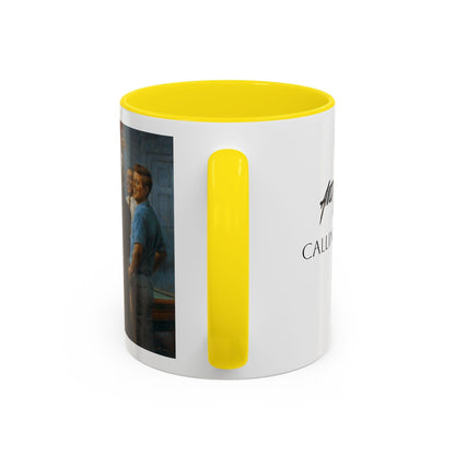 Callin' the Red Accented Coffee Mug - 11oz & 15oz - Democrat Presidents Playing Pool - Andy Thomas Designs