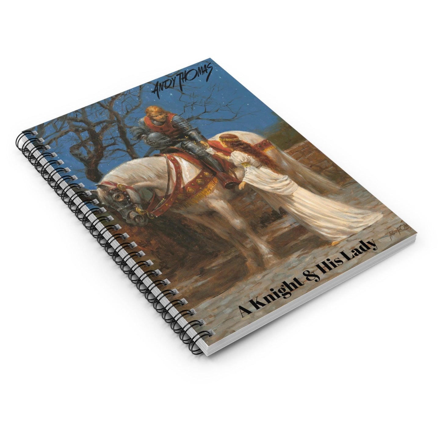 A Knight & His Lady - Spiral Notebook - Ruled Line - Andy Thomas Designs