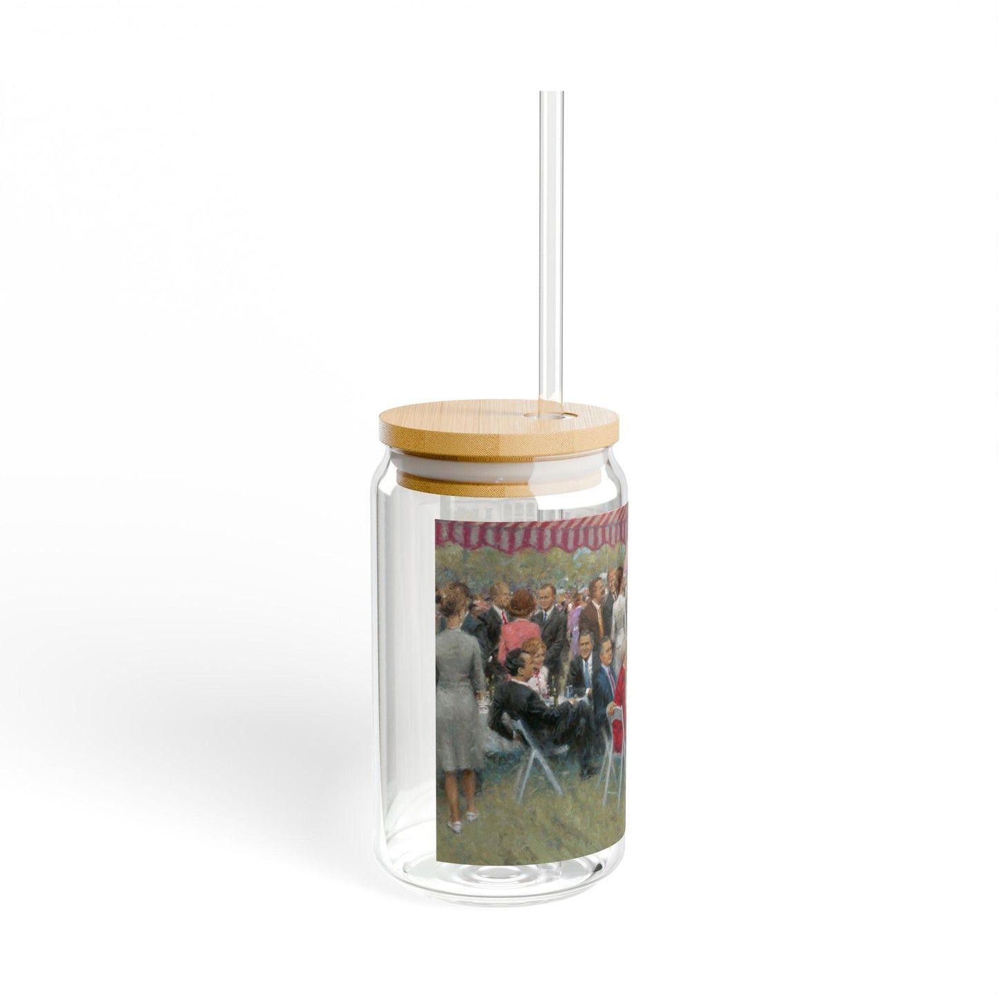 The Republican Party | Artistic 16oz Sipper Glass with Eco-Friendly Bamboo Lid - Andy Thomas Designs