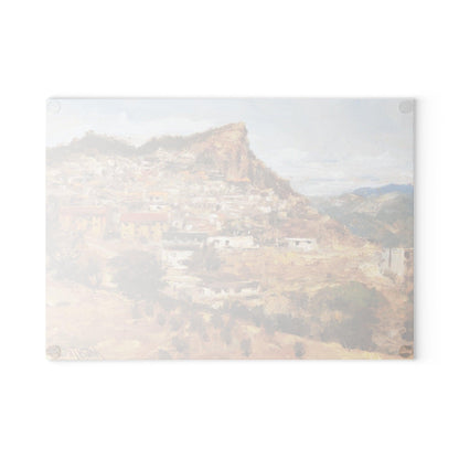 San Nicola dell'Alto - Glass Cutting Board | Rustic Kitchen Decor | Italian Landscapes - Andy Thomas Designs