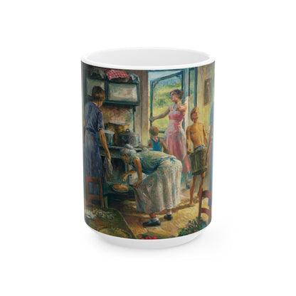 Cooking for the Thrashing Crew | Ceramic Mug — Nostalgic Country Life Coffee Cup (11oz/15oz)