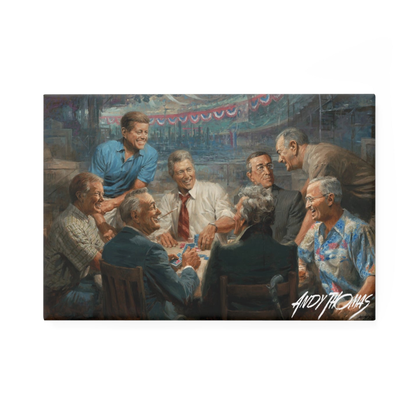True Blues Button Magnet - Political Collectible - Presidents Playing Pool