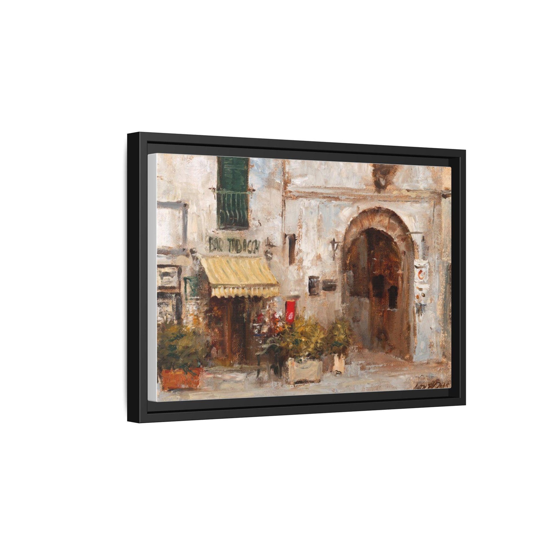 Scansano Tabacchi - Framed Matte Canvas Art - Colorful Italian Tobacco Bar - Andy Thomas Designs