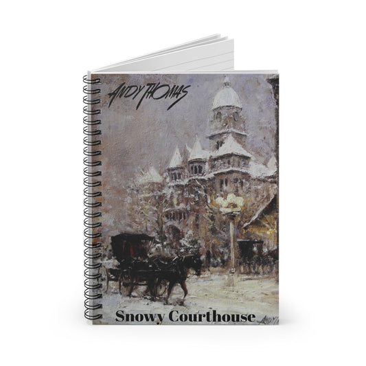 Snowy Courthouse - Spiral Notebook - Ruled Line - Andy Thomas Designs