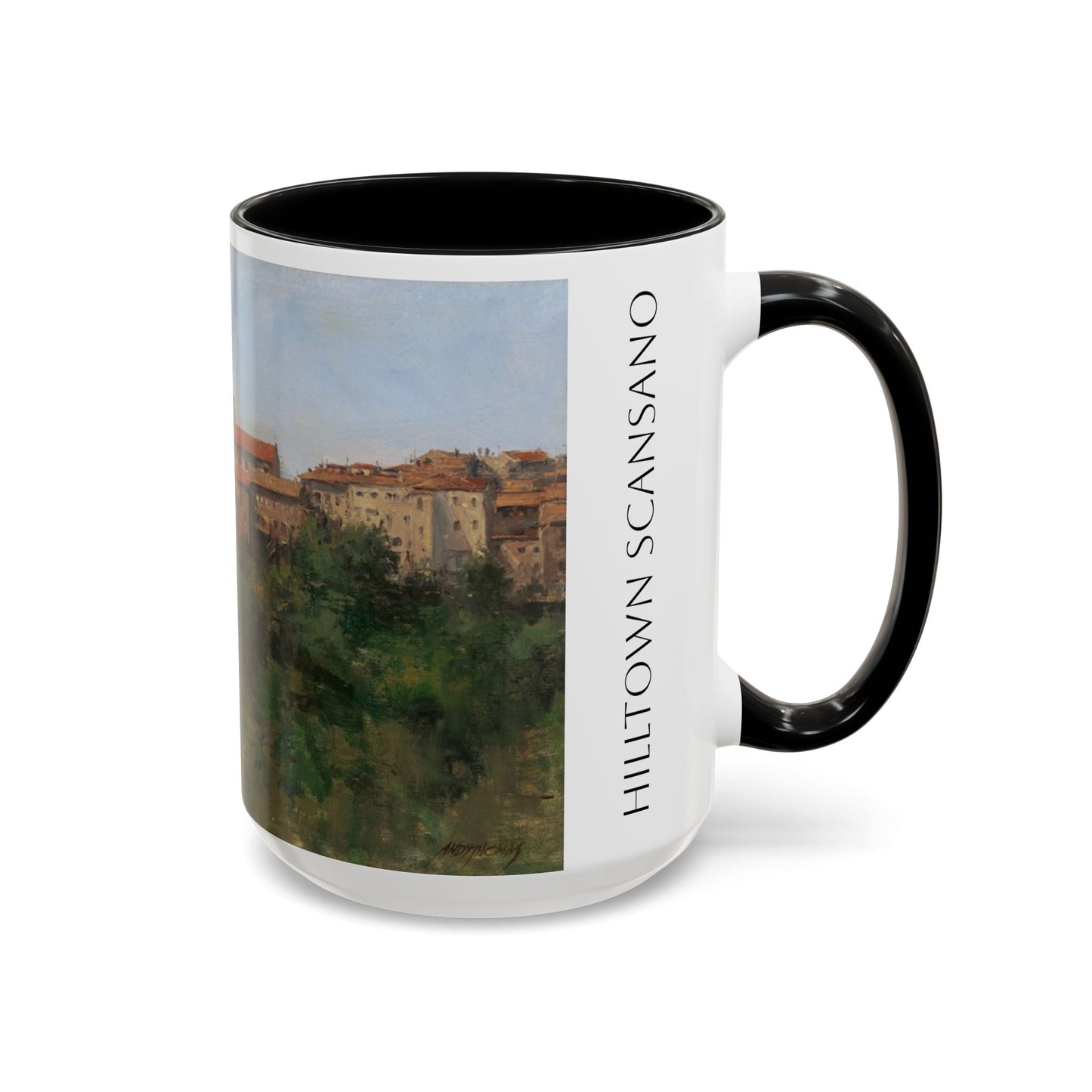 Hilltown Scansano - Elegant Accented Coffee Mug - 11oz & 15oz - Italian Landscapes