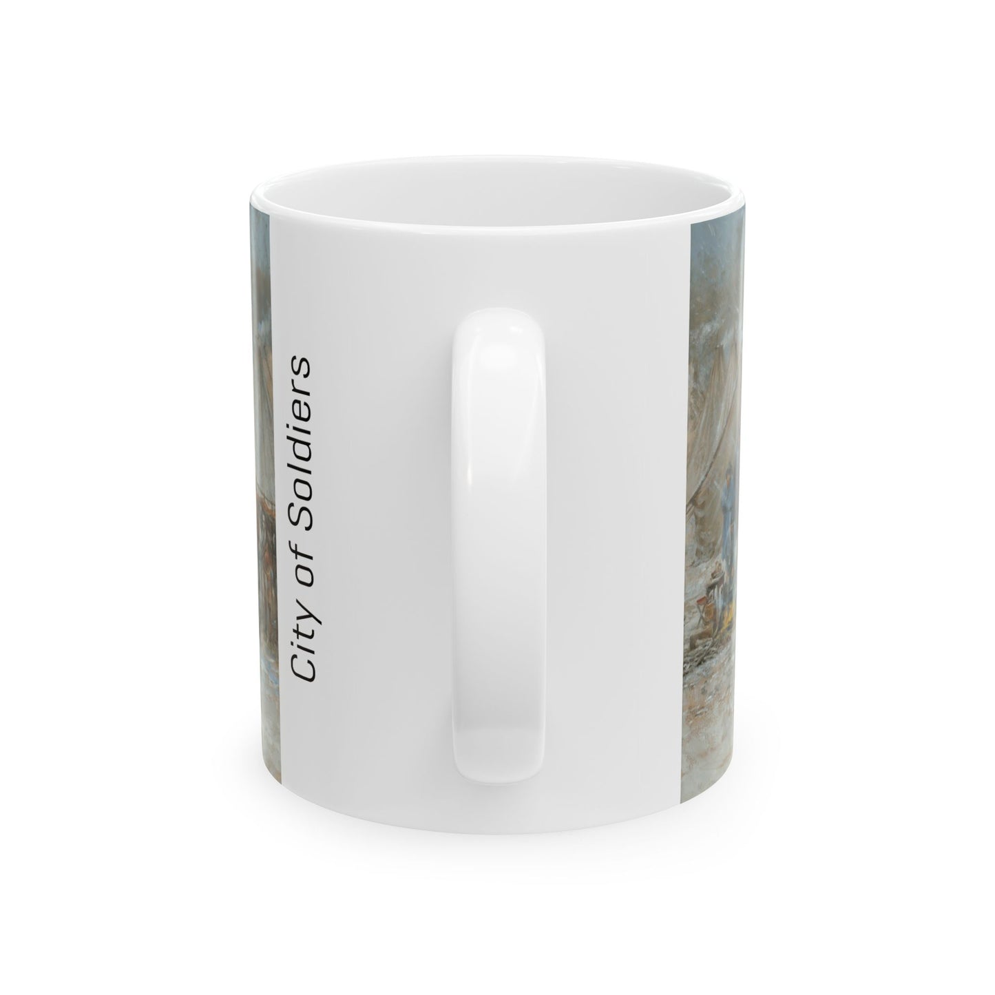 City of Soldiers - Ceramic Mug with Pea Ridge Civil War Design.