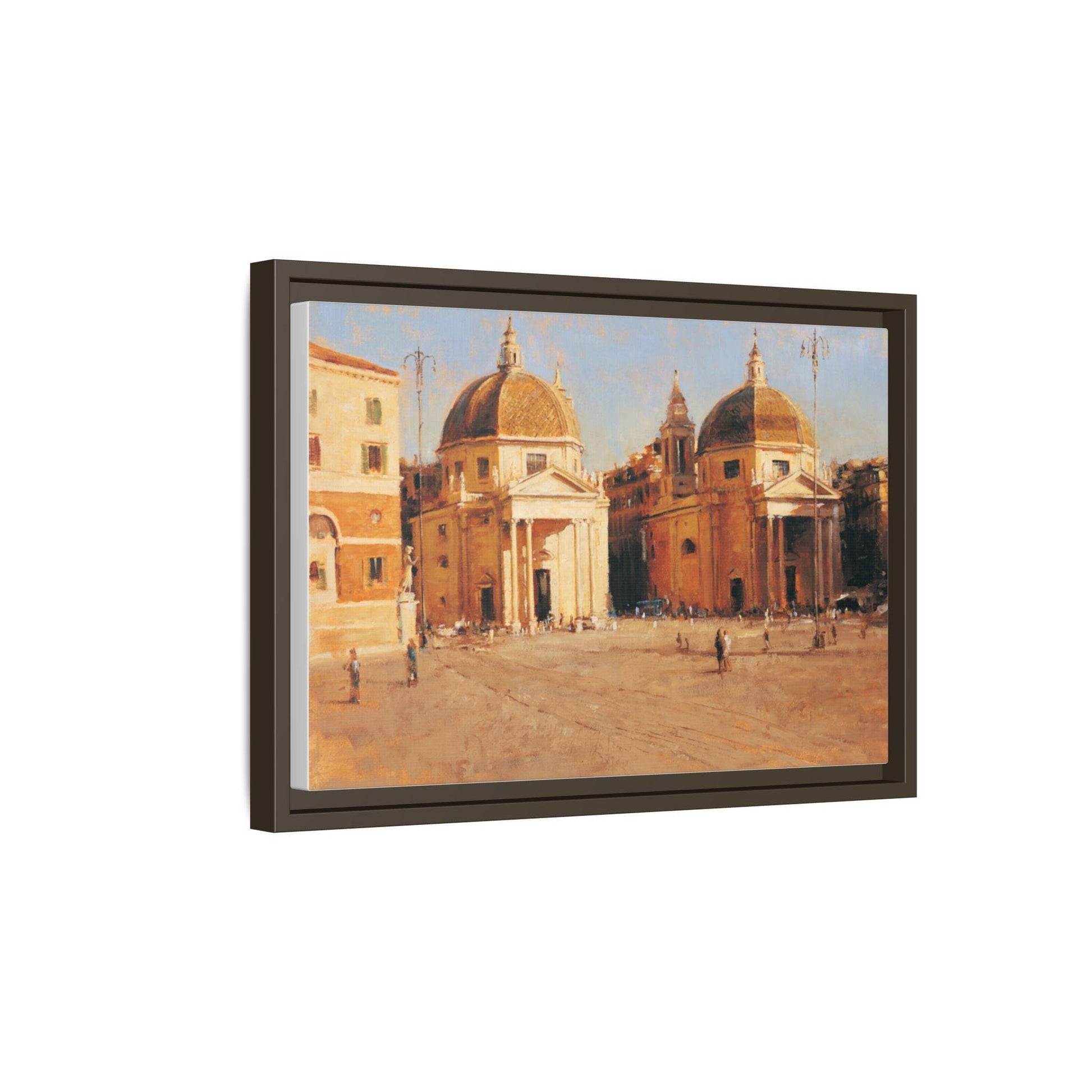 Piazza del Popolo - Framed Matte Canvas Art - Colorful Italian Landscape - Andy Thomas Designs