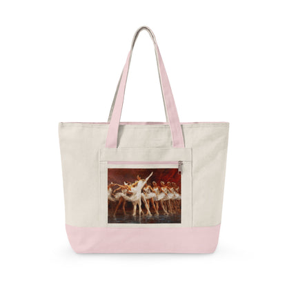 Russian Ballet - Canvas Tote Bag with Ballet Dancers Print — Zippered Beach & Dance Studio Tote